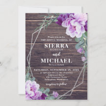 Rustic Barnwood Silver en Paarse Floral Wedding