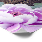 Rustic Barnwood Silver en Paarse Floral Wedding Poster (Hoek)