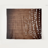 Rustic Barnwood String Lights Custom Wedding Wandkleed (Voorkant (horizontaal))