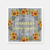 Rustic Barnwood Sunflower Baby Sprinkle Bedankt Servet (Voorkant)