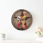 Rustic BarnWood texas ster western country cowgirl Grote Klok (Huis)