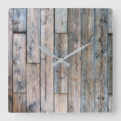 Rustic Barnwood Wall Clock Vierkante Klok (Voorkant)