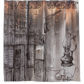 Rustic Barnwood Wild West Douchegordijn (Voorkant)