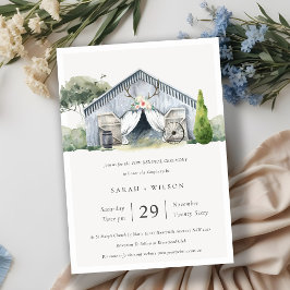 Rustic Barnyard Boerderij Theme Vow Renewal Invite Bedankkaart