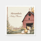 Rustic Barnyard Ducklings Baby shower Servet (Voorkant)