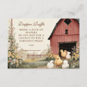Rustic Barnyard Ducklings Diapper Raffle Informatiekaartje (Voorkant)