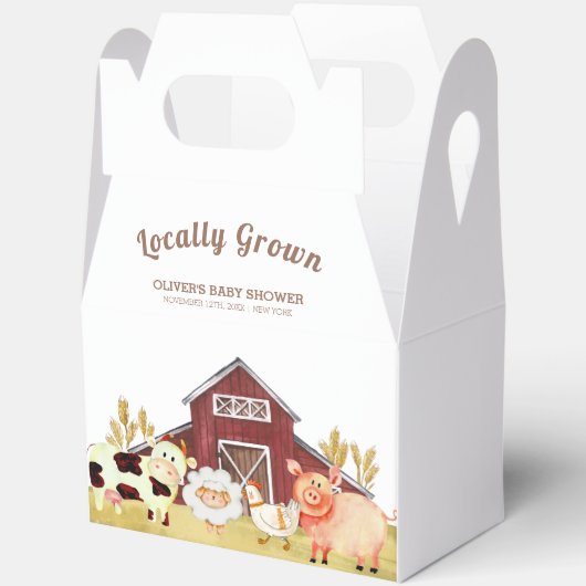 Rustic Barnyard Farm Animals Baby shower Bedankdoosjes (Open)