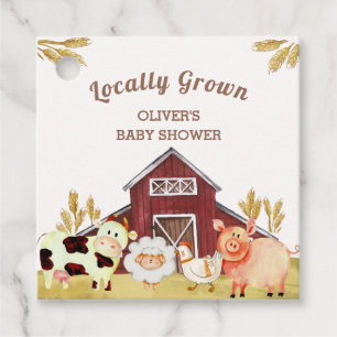 Rustic Barnyard Farm Animals Baby shower Bedankjes Labels