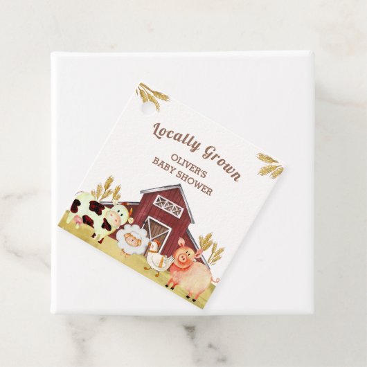 Rustic Barnyard Farm Animals Baby shower Bedankjes Labels (In situ)