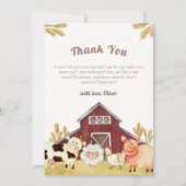 Rustic Barnyard Farm Animals Baby shower Bedankkaart (Voorkant)