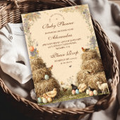 Rustic Barnyard Farm Animals Baby shower Kaart