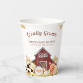 Rustic Barnyard Farm Animals Baby shower Papieren Bekers (Achterkant)