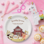 Rustic Barnyard Farm Animals Baby shower Papieren Bordje (Feest)