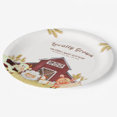 Rustic Barnyard Farm Animals Baby shower Papieren Bordje (Gekanteld)