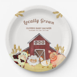 Rustic Barnyard Farm Animals Baby shower Papieren Bordje