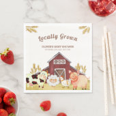 Rustic Barnyard Farm Animals Baby shower Servet (Insitu)