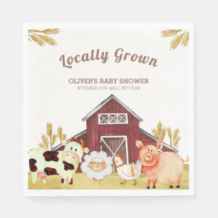 Rustic Barnyard Farm Animals Baby shower Servet