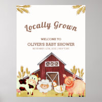 Rustic Barnyard Farm Animals Baby shower Welkom