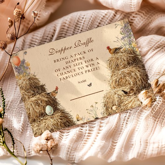 Rustic Barnyard Farm Dieren Diapper Raffle Informatiekaartje