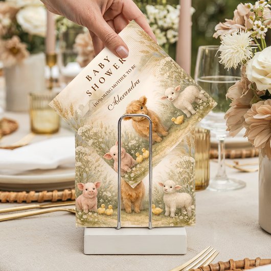 Rustic Barnyard Meadow Baby Shower Servet