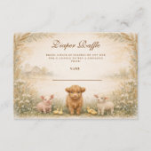 Rustic Barnyard Meadow Diapper Raffle Informatiekaartje (Voorkant)