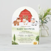 Rustic Barnyard Schattigee Boerderijdieren Arch Ba Kaart (Staand voorkant)