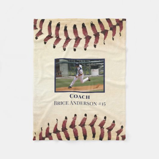 Rustic Baseball Photo Fleece Deken (Voorkant)