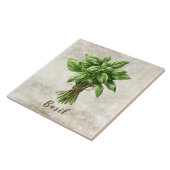 Rustic Basil Herb Spice Faux Ceramic Tile Tegeltje (Zijkant)