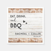 Rustic BBQ Engagement Party Wedding Cocktail Servet (Voorkant)