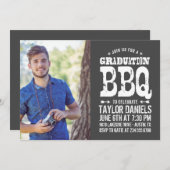 Rustic BBQ Graduation Party Invitation Kaart (Voorkant / Achterkant)