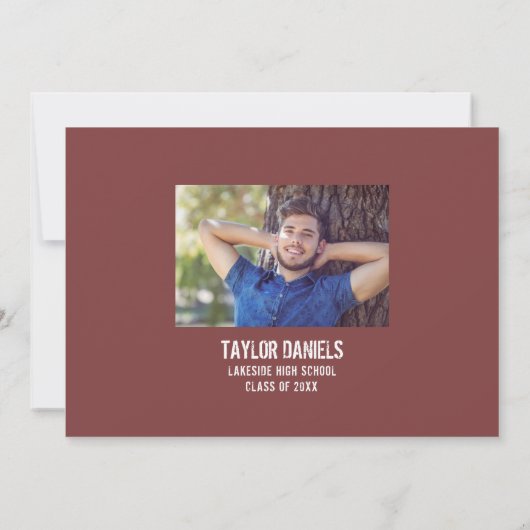 Rustic BBQ Graduation Party Invitation Kaart (Achterkant)