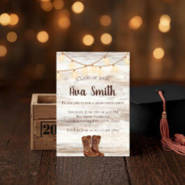 Rustic BBQ Graduation Party Invitation Kaart