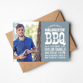 Rustic BBQ Graduation Party Invitation Kaart