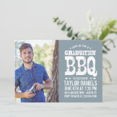 Rustic BBQ Graduation Party Invitation Kaart (Staand voorkant)