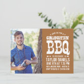 Rustic BBQ Graduation Party Invitation Kaart (Staand voorkant)