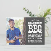 Rustic BBQ Graduation Party Invitation Kaart (Staand voorkant)
