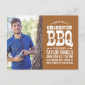 Rustic BBQ Graduation Party Invitation Uitnodiging Briefkaart (Voorkant)
