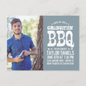 Rustic BBQ Graduation Party Invitation Uitnodiging Briefkaart (Voorkant)
