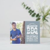 Rustic BBQ Graduation Party Invitation Uitnodiging Briefkaart (Staand voorkant)