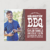 Rustic BBQ Graduation Party Invitation Uitnodiging Briefkaart (Voorkant)