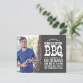 Rustic BBQ Graduation Party Invitation Uitnodiging Briefkaart (Staand voorkant)