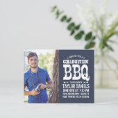 Rustic BBQ Graduation Party Invitation Uitnodiging Briefkaart (Staand voorkant)