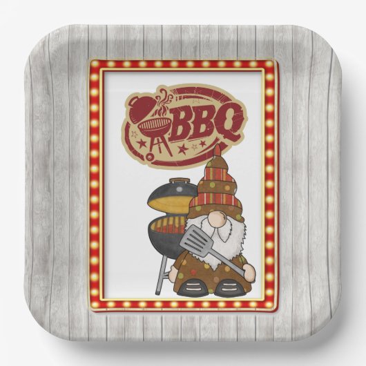 Rustic BBQ Papieren Bordje (Voorkant)