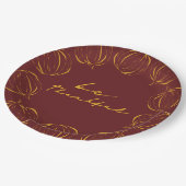 Rustic Be Thankful Pumpkin Lijst Thanksgiving Papieren Bordje (Gekanteld)