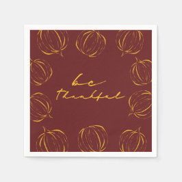 Rustic Be Thankful Pumpkin Lijst Thanksgiving Servet