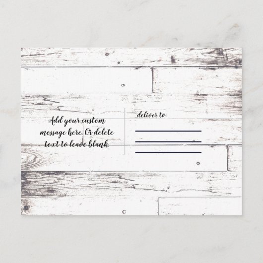 Rustic Beach Anchor & Bold Floral Save the Date Aankondigingskaart (Achterkant)