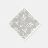 Rustic Beach bruiloft Monogram Laced Silver Servetten (Hoek)