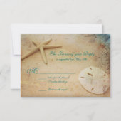 Rustic Beach Destination Wedding RSVP-kaarten RSVP Kaartje (Voorkant)