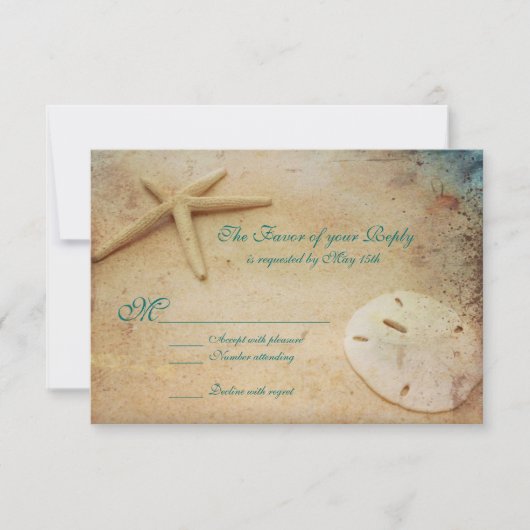 Rustic Beach Destination Wedding RSVP-kaarten RSVP Kaartje (Voorkant)
