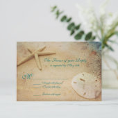 Rustic Beach Destination Wedding RSVP-kaarten RSVP Kaartje (Staand voorkant)